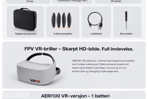 AERI100 VR Pro Drone med VR-briller